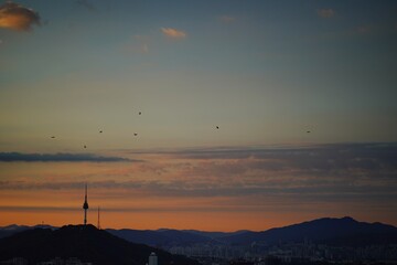 Fototapeta premium 인왕산 일출 sun rising