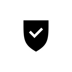 Shield check mark icon vector illustration. Protection approve sign. Insurance icon