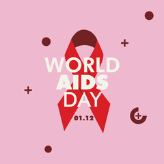 WORLD AIDS DAY FLAT DESIGN CONCEP SOCIAL MEDIA POSTER.