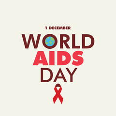 Fototapeta premium WORLD AIDS DAY FLAT DESIGN CONCEP SOCIAL MEDIA POSTER.