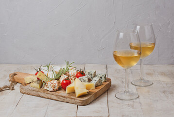 Cheese and wine concept