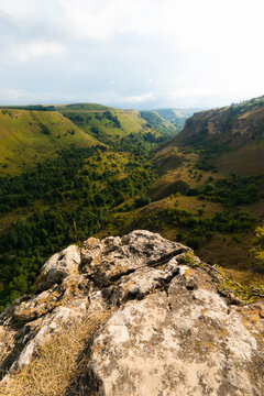 Rock above the canyon, mountain landscape view