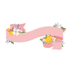 floral ribbon banners