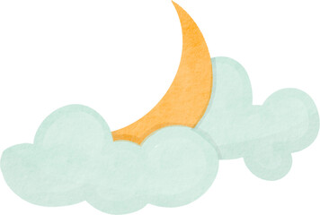 cloud and moon