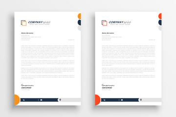 Modern company letterhead with minimal design