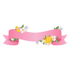 floral ribbon banners