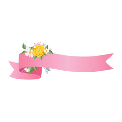 floral ribbon banners