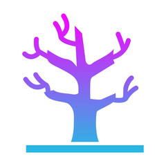 Dry Tree Glyph Gradient Icon