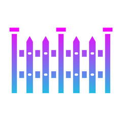 Fence Glyph Gradient Icon