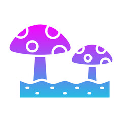 Mushroom Glyph Gradient Icon