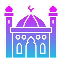 Mosque Glyph Gradient Icon