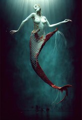 spooky zombie mermaid © Kait