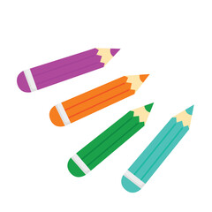 Colorful Coloring Pencils Illustration Vector Clipart