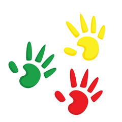 Colorful Hand Stamp Illustration Vector Clipart