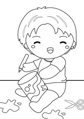 Kids Crafting and Painting Activity Coloring Pages A4 for Kids and Adult