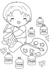 Kids Crafting and Painting Activity Coloring Pages A4 for Kids and Adult