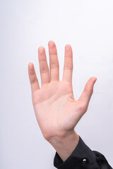 Hand gestures on a white background