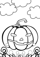 Halloween Pumpkin Coloring Pages A4 for Kids and Adult
