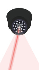 Red laser ray. vector illustration