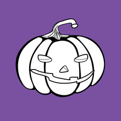 Halloween Horror Pumpkin Digital Stamp