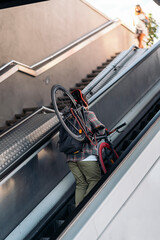 Carrying Bike in Subway Station
