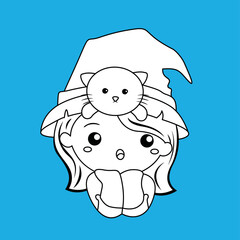 Halloween Witch Costume Digital Stamp