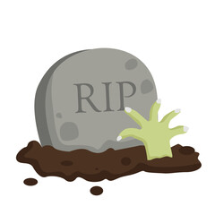 Halloween RIP Grave Illustration Vector Clipart