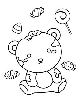 Kids Halloween Zombie Party Coloring Pages A4 for Kids and Adult