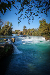 Fototapeta na wymiar the waterfalls of Manavgat in Turkey with beautiful weather