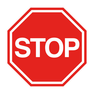 vector illustration of isolated red stop sign 