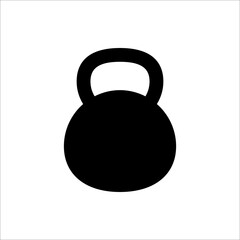 Kettlebell vector icon on white background