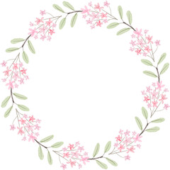 Obraz premium watercolor pink flowers wreath for wedding or valentines day
