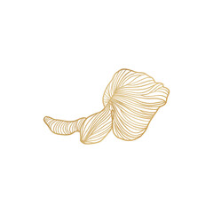 Naklejka premium Gold Metallic Leaf Outlined