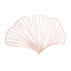 Rose Gold Metallic Leaf Outlined