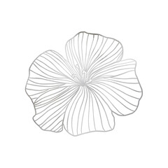 Silver Metallic Flower Outlined