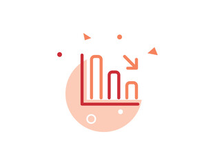 Graph Decrease Stroke Line Icon