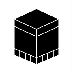 Kaaba Islamic vector design in Mecca icon for Hajj and Ramadan or Eid. Travel and Destination Kaaba icon. Islamic illustration. Suitable for Kaaba logo and other Islamic logos, on a white background.