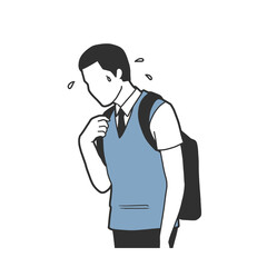 지침 땀이 잘나는 질환 증상 의학 일러스트