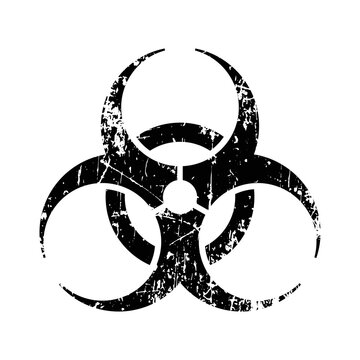 distressed grunge biohazard symbol classic