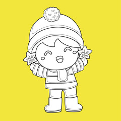 Kids Autumn Season Digital Stamp