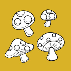 Autumn Mushrooms Nature Digital Stamp