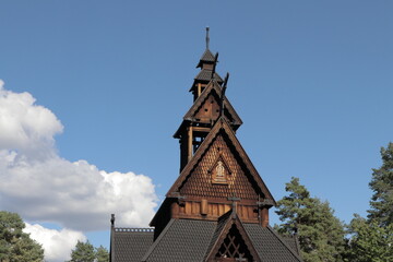 Fototapeta na wymiar church steeple with sky