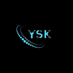 YSK letter logo creative design. YSK unique design.
