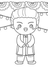 Diwali Deepavali Festival Coloring Pages A4 for Kids and Adult