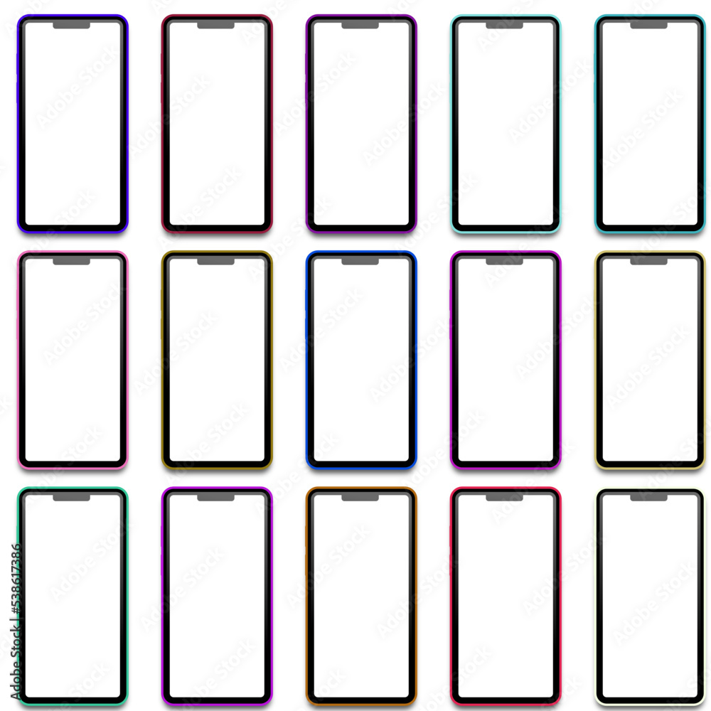 Wall mural set of mobile phones vector art