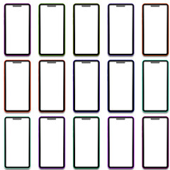 set of mobile phones vector art