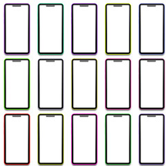 set of mobile phones vector art