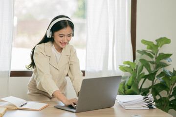 businesswoman working in office