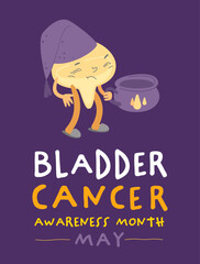 Bladder cancer awareness month. Editable vector illustration