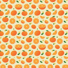 ミカンをモチーフにしたシームレスパターン